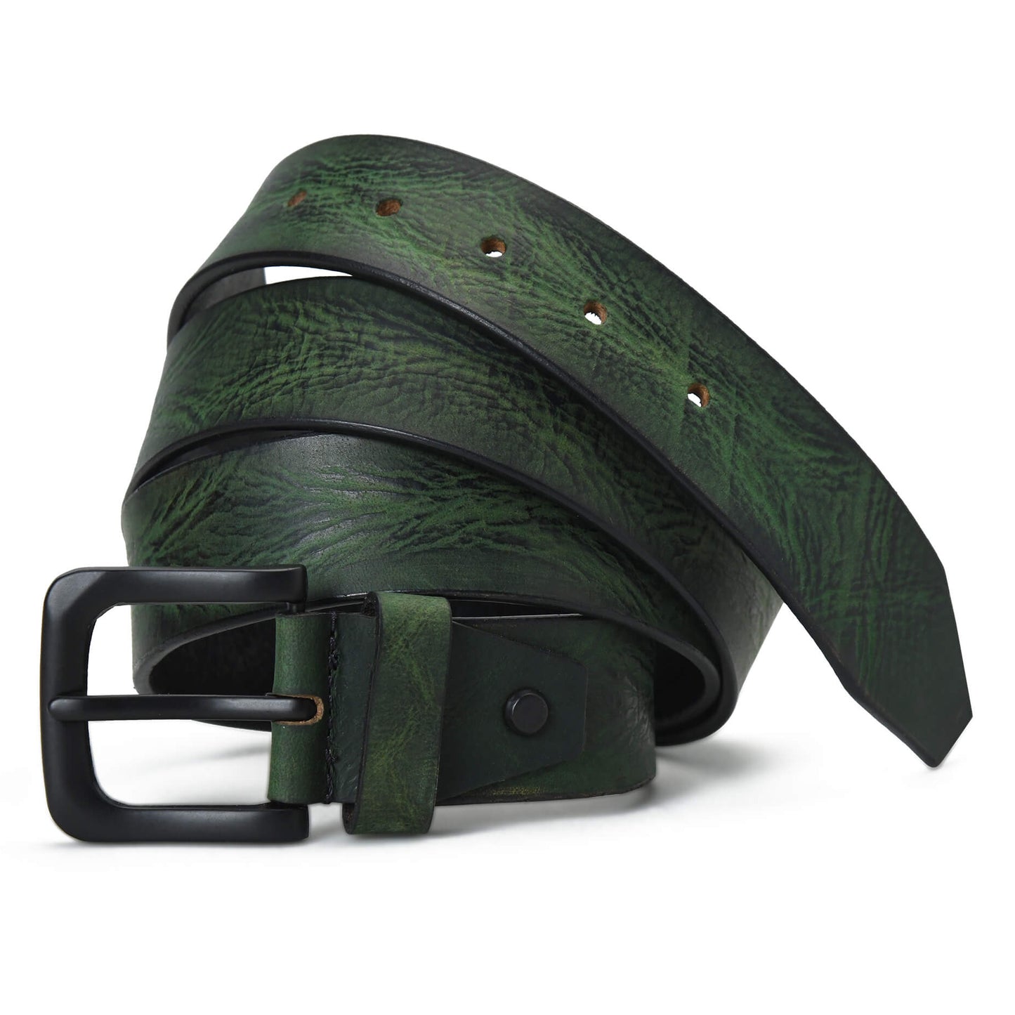 STAN Hammer Mens Full Grain Leather Belt Hero Main Antique Green