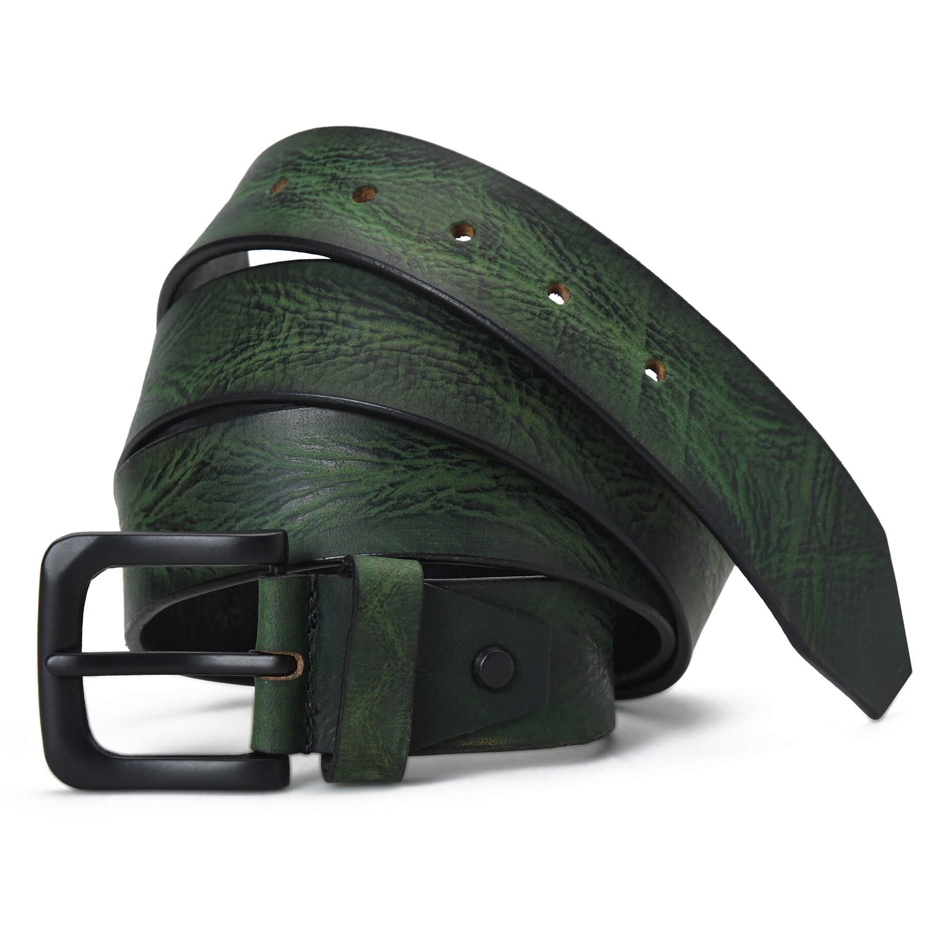 STAN Hammer Mens Full Grain Leather Belt Hero Main Antique Green