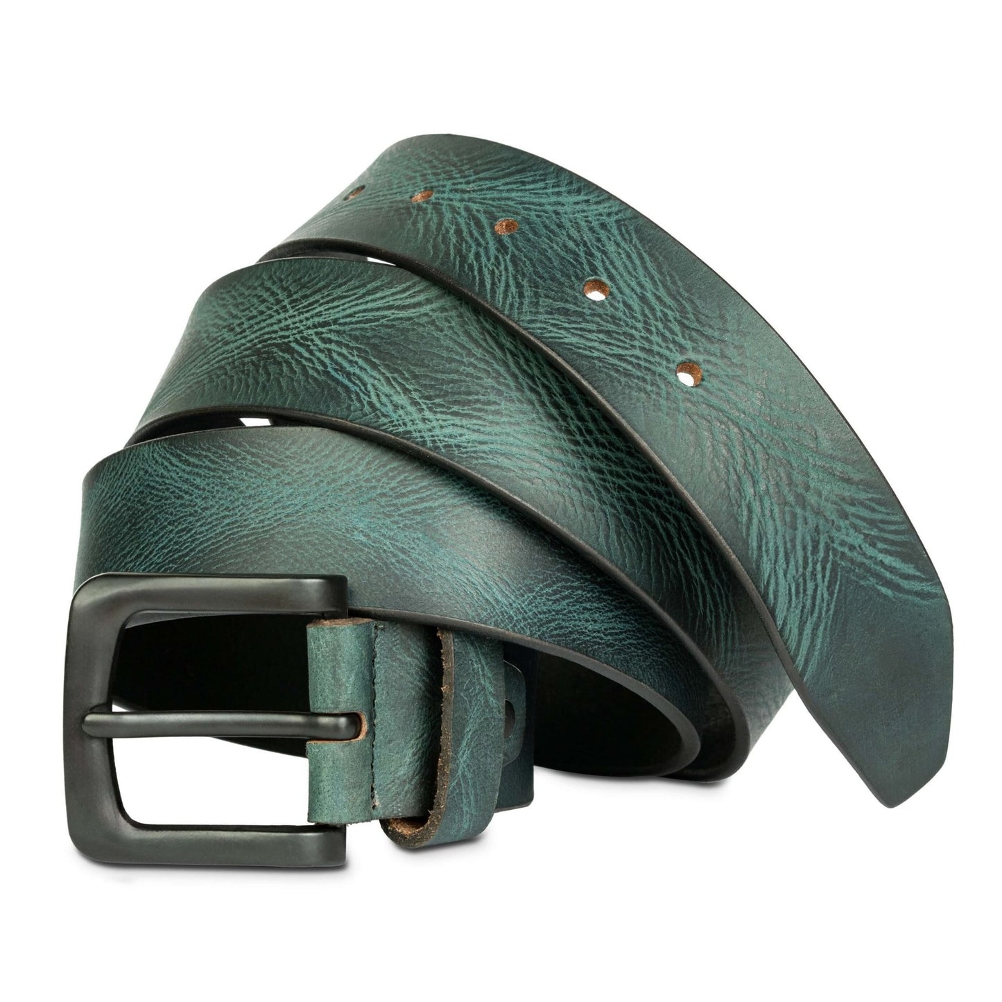 STAN Hammer Mens Full Grain Leather Belt Hero Main Teal Blue