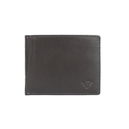 STAN Ledger RFID Mens Leather Wallet Main Charcoal Brown