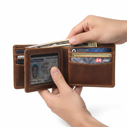 STAN Legacy Men RFID Wallet Cash Pull Chestnut Brown
