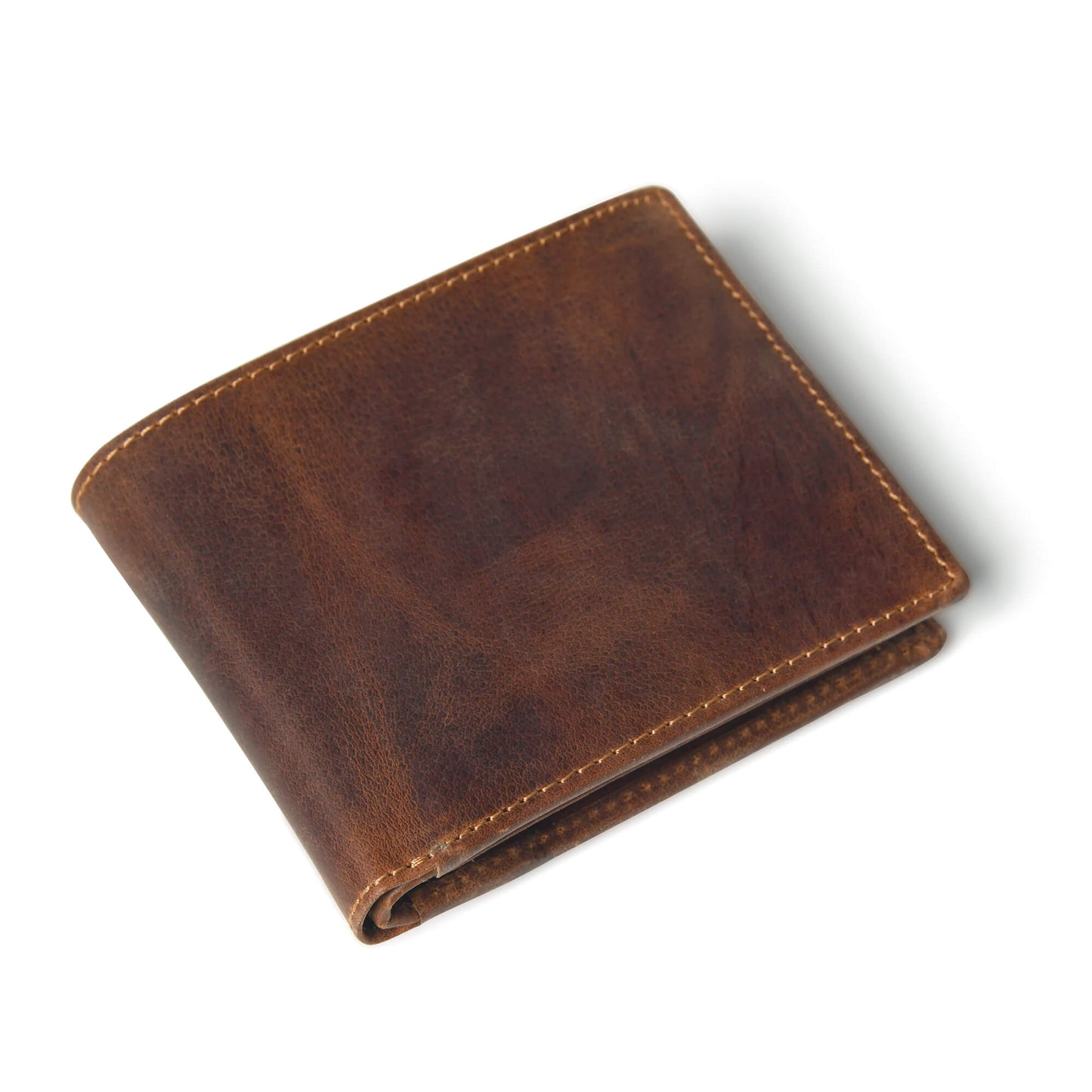 STAN Striker Mens RFID Leather Wallet Flatlay Chestnut Brown