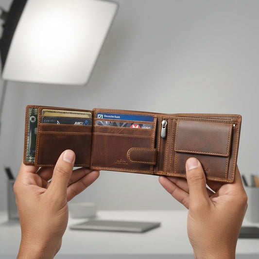 STAN Striker Mens RFID Leather Wallet Hero Main Chestnut Brown