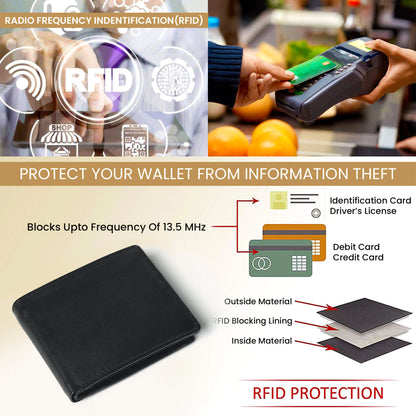 STAN Striker Mens RFID Leather Wallet RFID Black