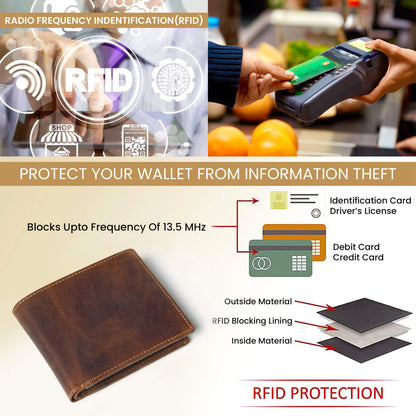 STAN Striker Mens RFID Leather Wallet RFID Chestnut Brown