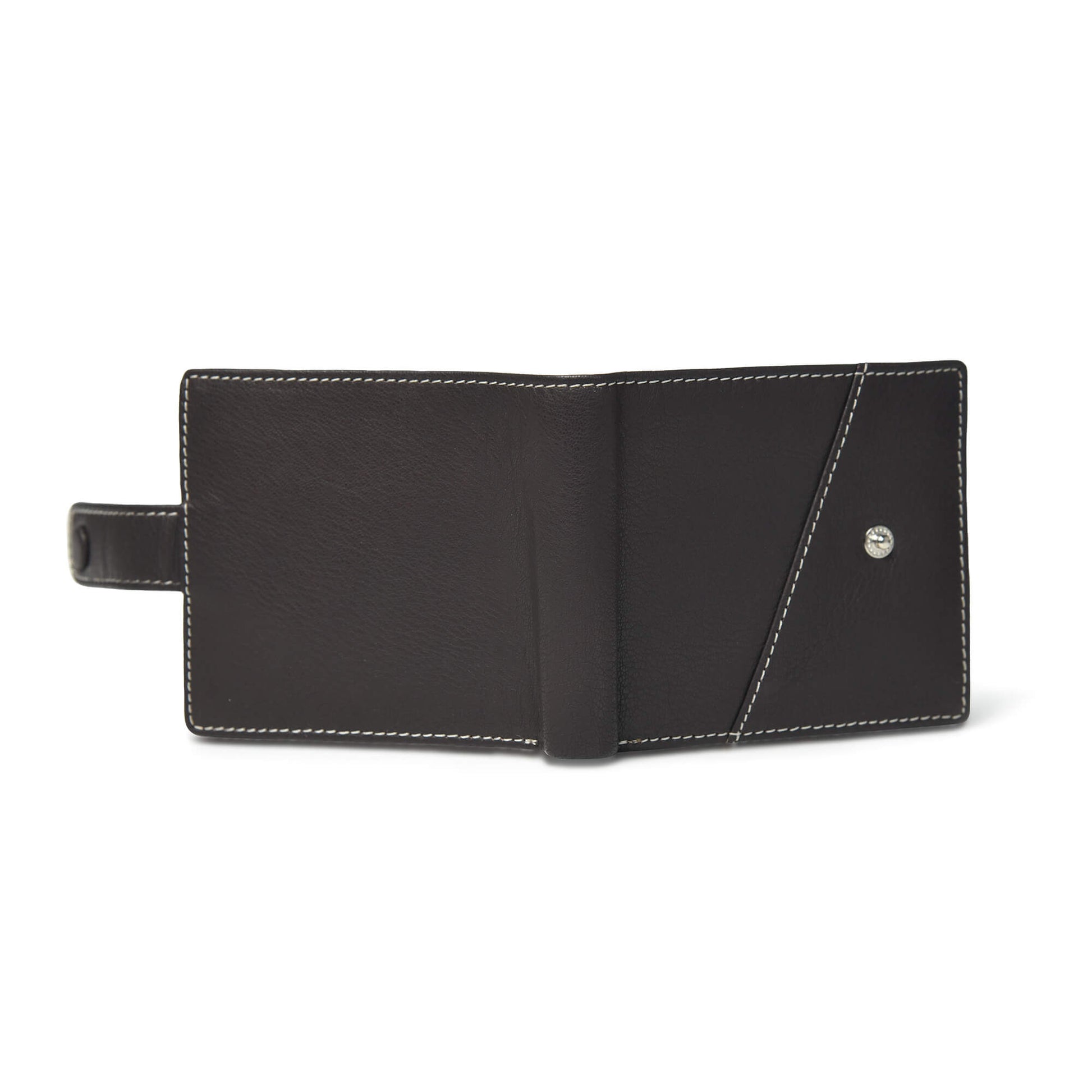 STAN Trovane Mens Leather Wallet Back Charcoal Brown