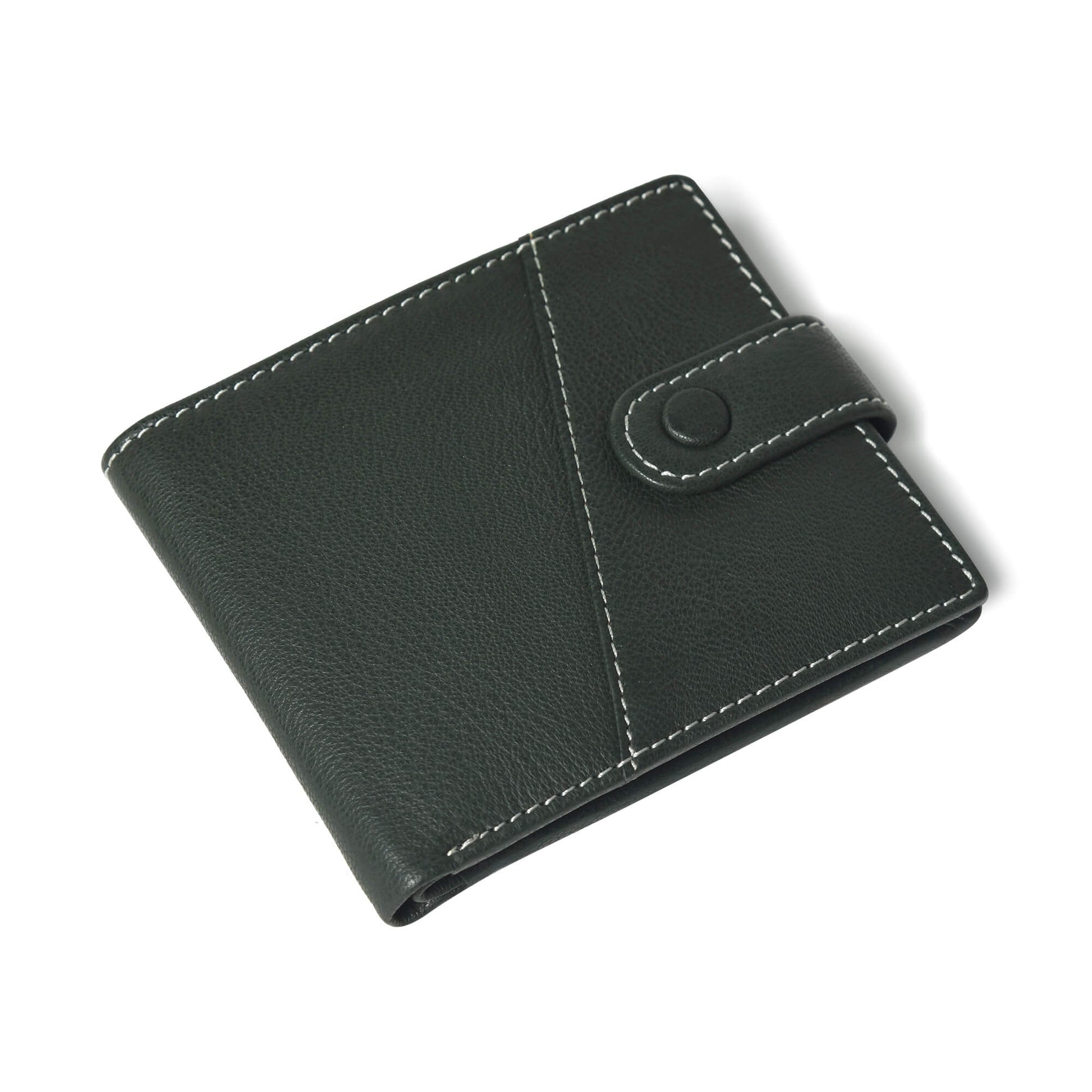 STAN Trovane Mens Leather Wallet Flatlay Military Green