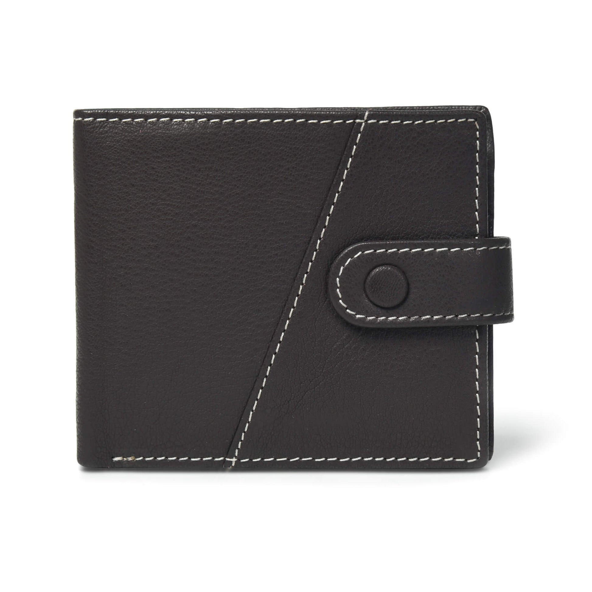 STAN Trovane Mens Leather Wallet Main Charcoal Brown