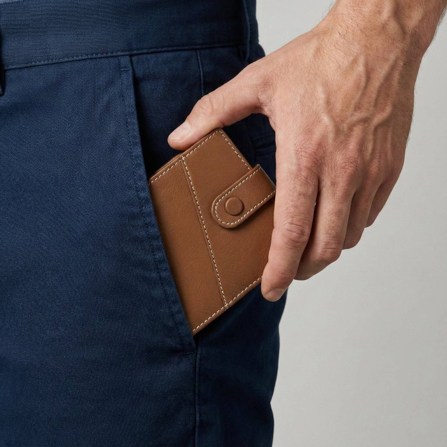 STAN Trovane Mens Leather Wallet Model Tan