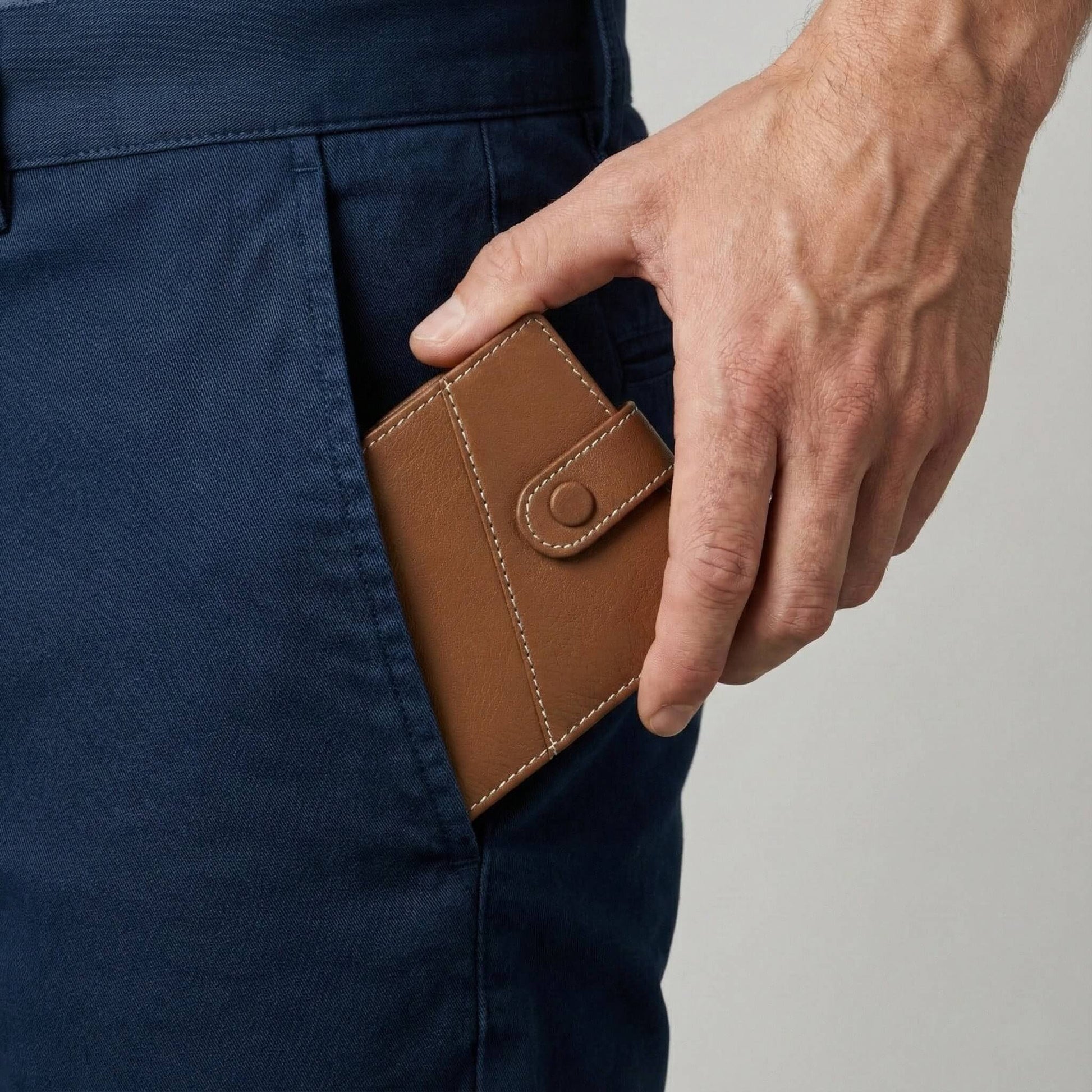 STAN Trovane Mens Leather Wallet Model Tan