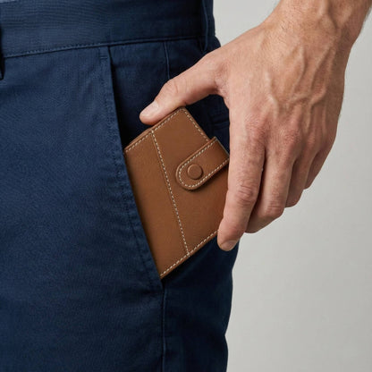 STAN Trovane Mens Leather Wallet Model Tan