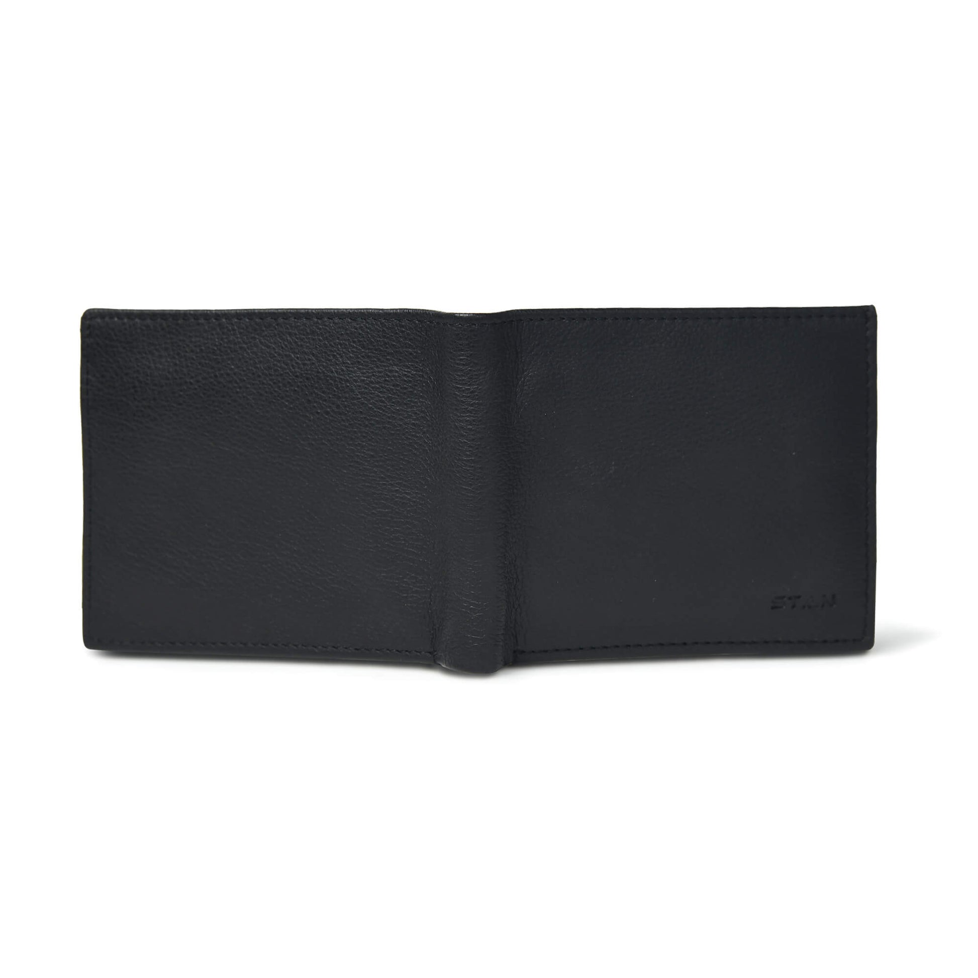 STAN Voltro Mens Slim Leather Wallet Back Black
