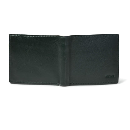 STAN Voltro Mens Slim Leather Wallet Back Military Green