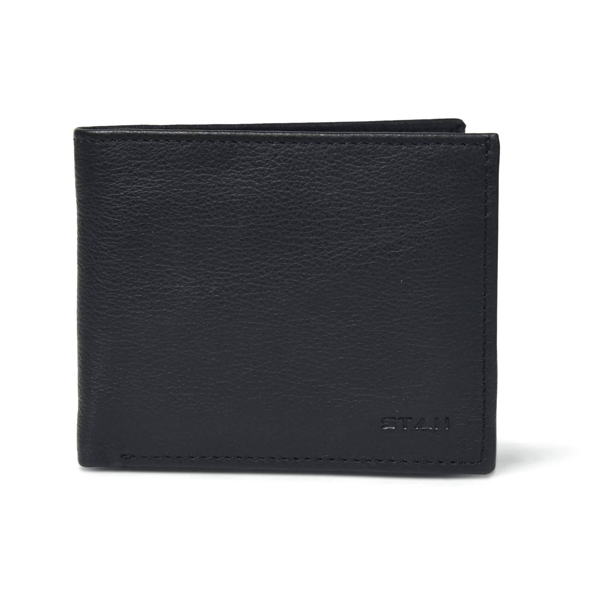 STAN Voltro Mens Slim Leather Wallet Main Black