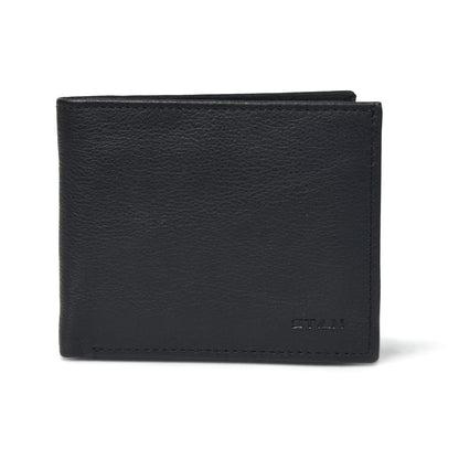 STAN Voltro Mens Slim Leather Wallet Main Black
