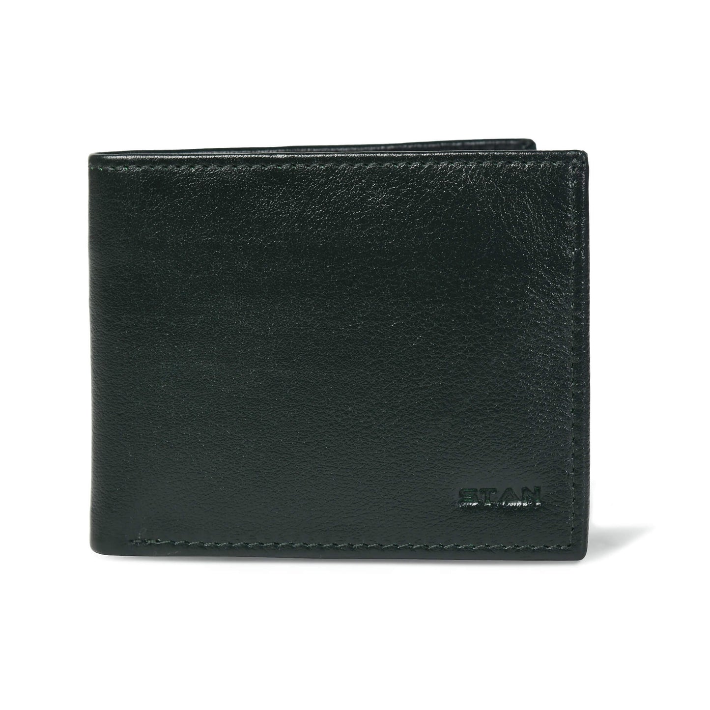 STAN Voltro Mens Slim Leather Wallet Main Military Green