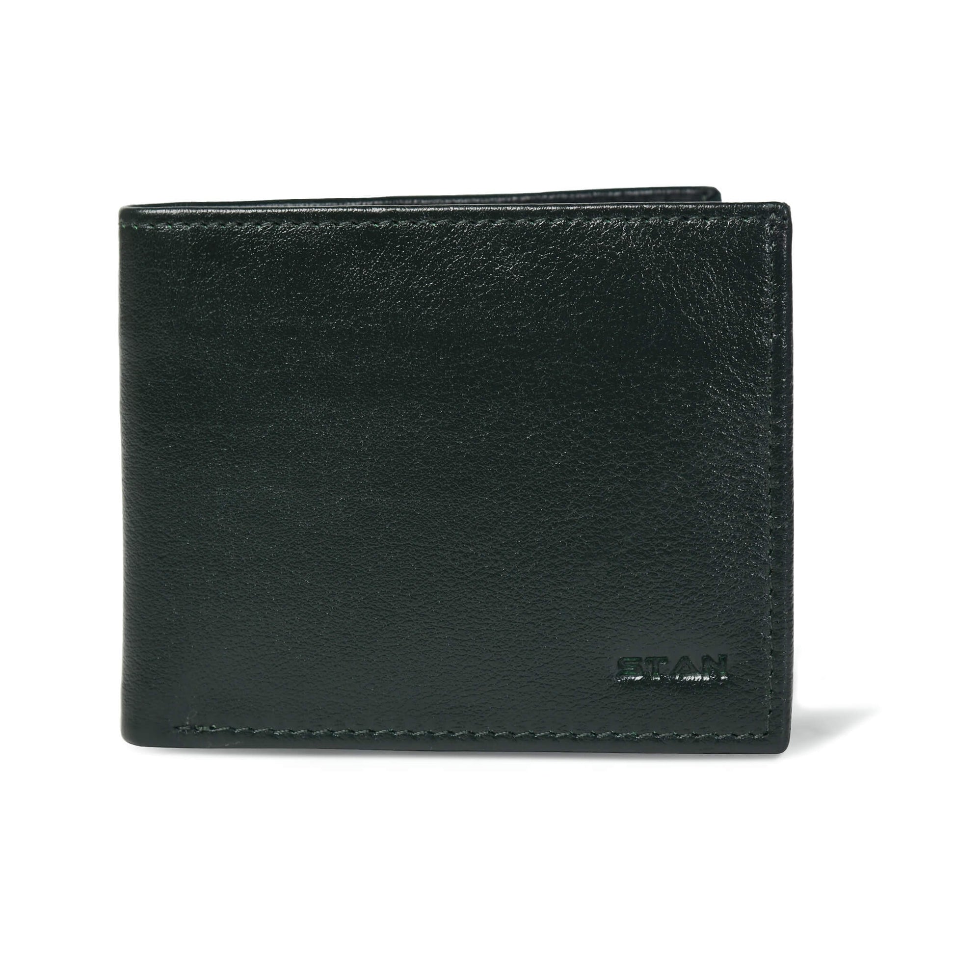STAN Voltro Mens Slim Leather Wallet Main Military Green