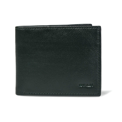STAN Voltro Mens Slim Leather Wallet Main Military Green