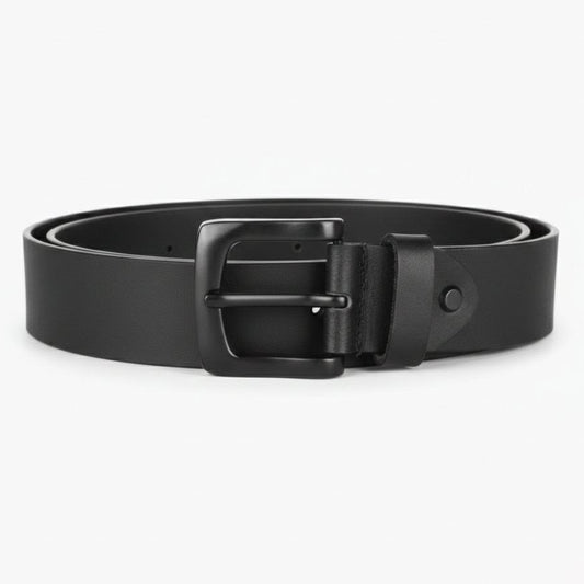 Slate Full Grain Mens Leather Belt Main Flat lay Black