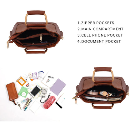 Corvia Full-Grain Top-Handle Satchel Bag