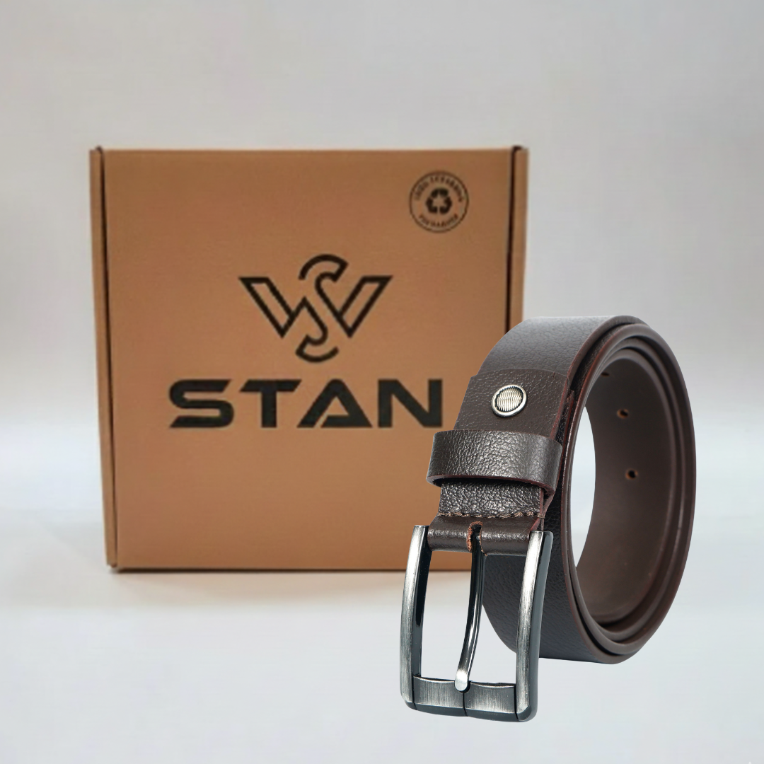 STAN Forge Leather Belt Men with box Espresso Brown