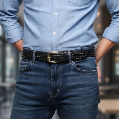 Stan Leather Braided Men’s Belt for Perfect Fit