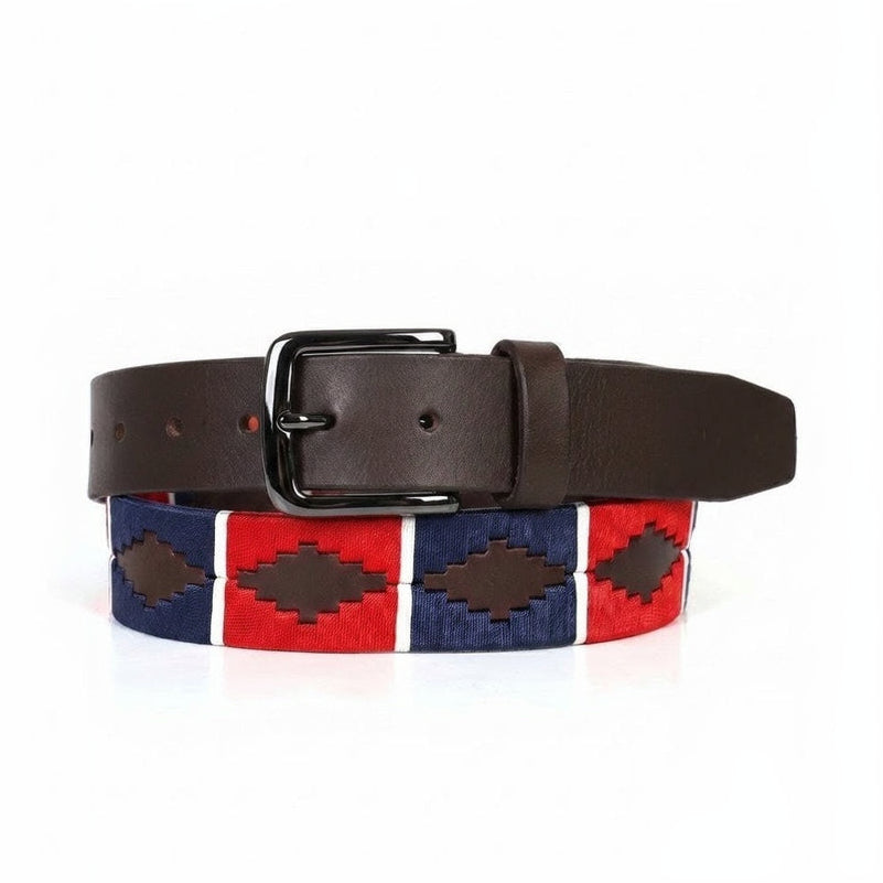 Windsor Polo Mens Leather Belt Black Nickel Buckle Espresso Brown