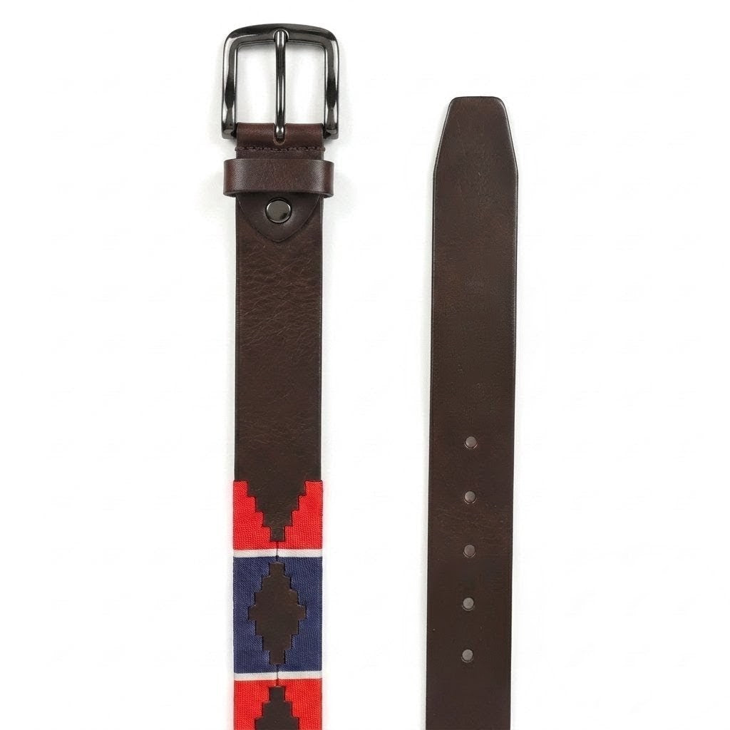 Windsor Polo Mens Leather Belt Flat Lay Espresso Brown