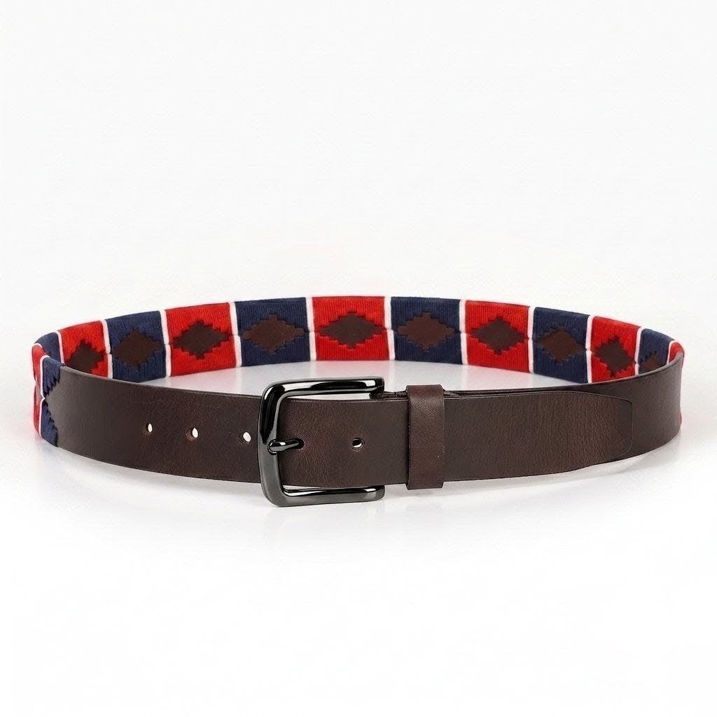 Windsor Polo Mens Leather Belt Rolled Flat Lay Espresso Brown
