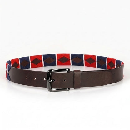 Windsor Polo Mens Leather Belt Rolled Flat Lay Espresso Brown