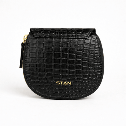 Zyra Women Zip Around Leather Wallet Back Black