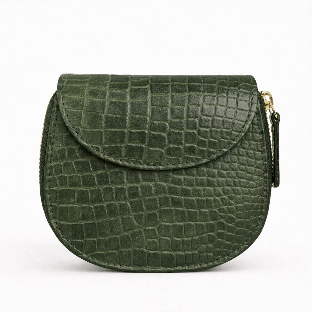 Zyra Women Zip Around Leather Wallet Hero Camouflage Green