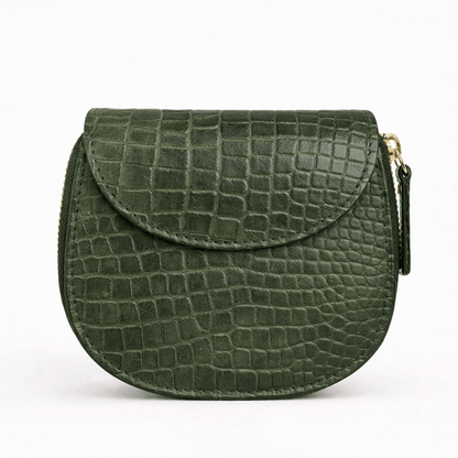 Zyra Women Zip Around Leather Wallet Hero Camouflage Green