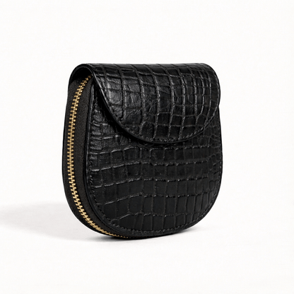 Zyra Women Zip Around Leather Wallet Side Black