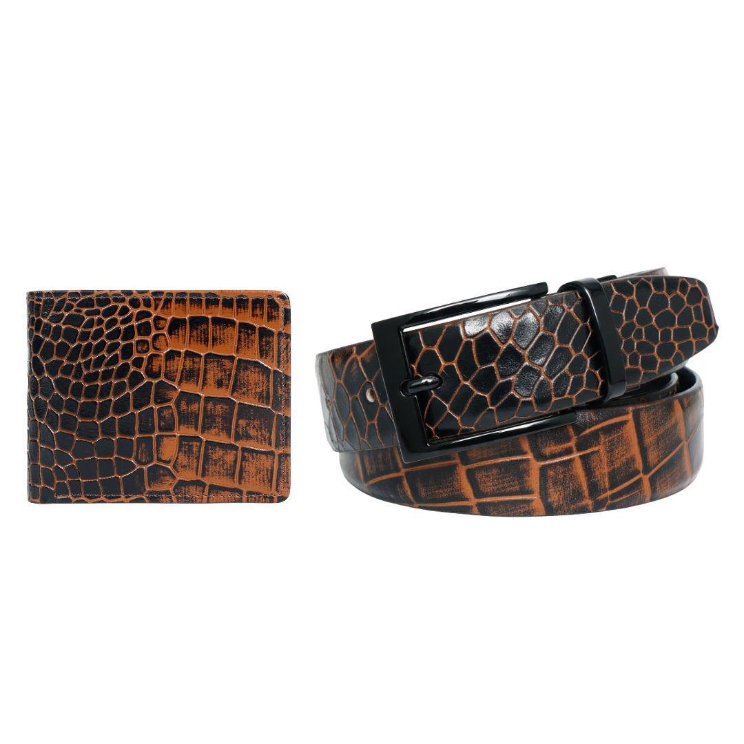 Croc Elite Combo for Men – Drake Croc Belt & Baron Croc Wallet