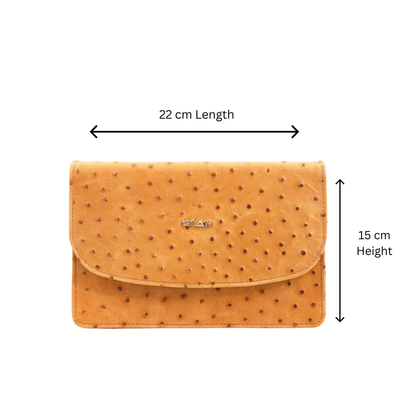 Isabella Elite Evening Clutch-cum-Sling Convertible Bag Size Info Camel Tan