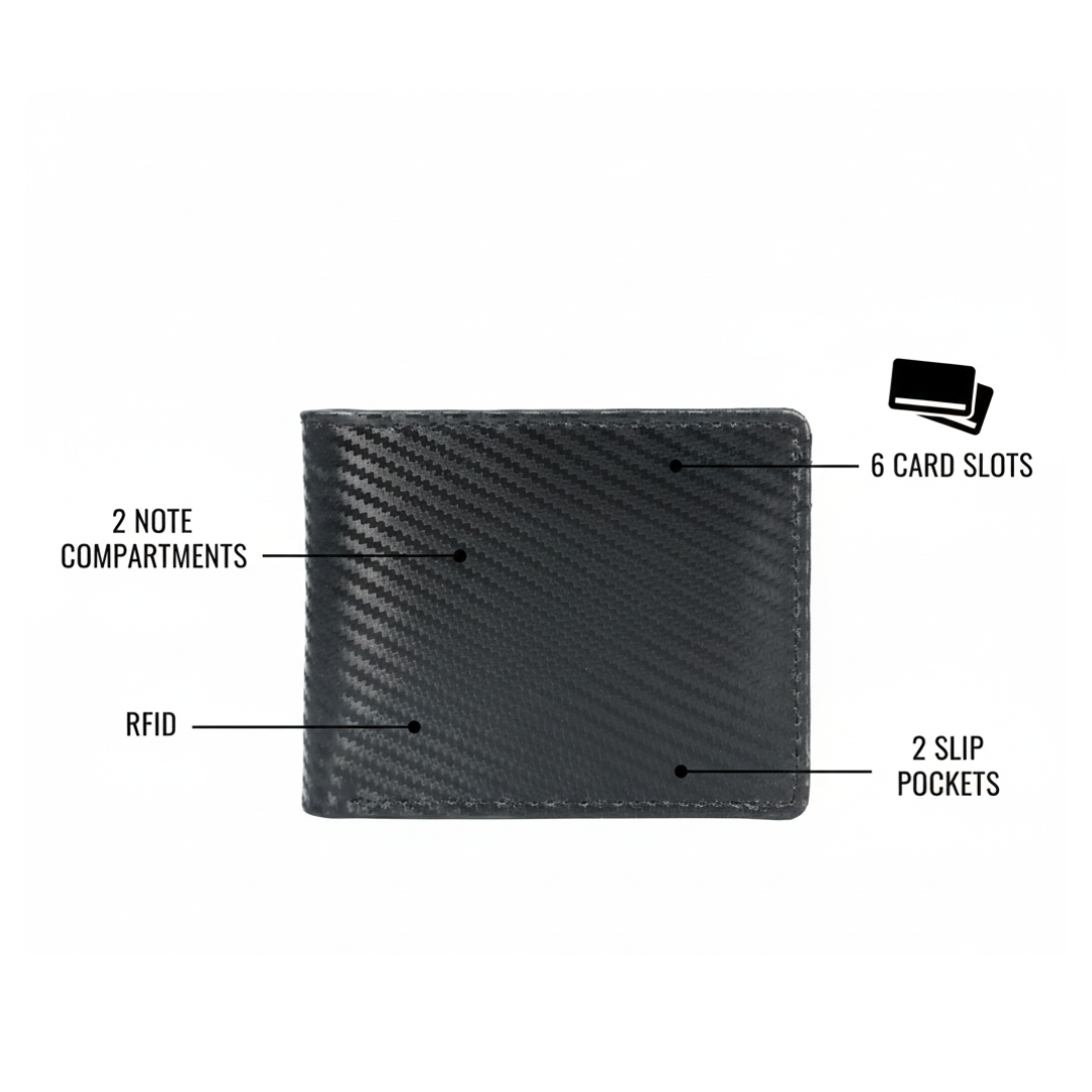 Black Baron Elite Men’s Slim RFID Leather Wallet