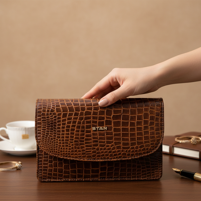 Isabella Clutch-cum-Sling Bag Hero Coffee Bean