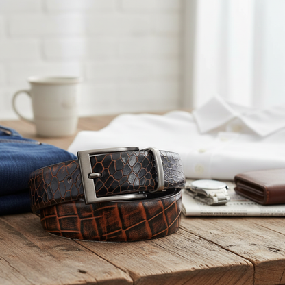 Croc Elite Combo for Men – Drake Croc Belt & Baron Croc Wallet