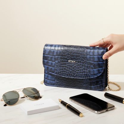 Isabella Elite Evening Clutch-cum-Sling Convertible Bag Hero Steel Blue