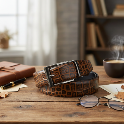 Croc Elite Combo for Men – Drake Croc Belt & Baron Croc Wallet