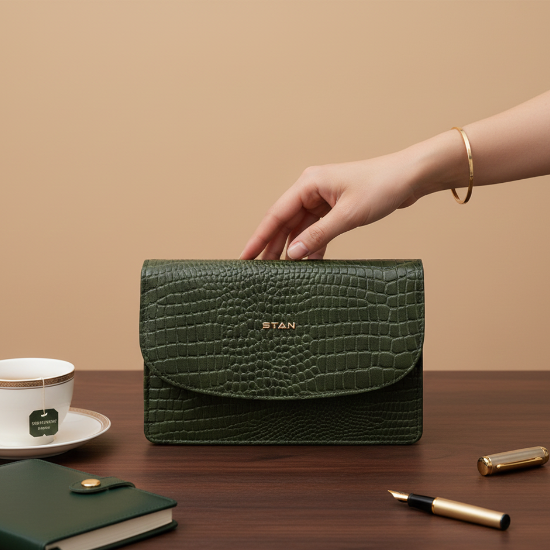 Isabella Clutch-cum-Sling Bag Hero Camouflage Green