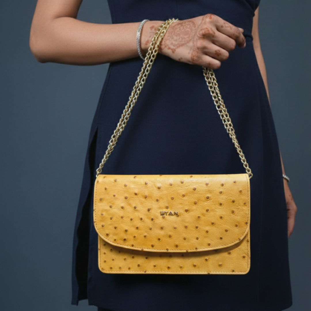 Isabella Elite Evening Clutch-cum-Sling Convertible Bag Sling in Hand Camel Tan