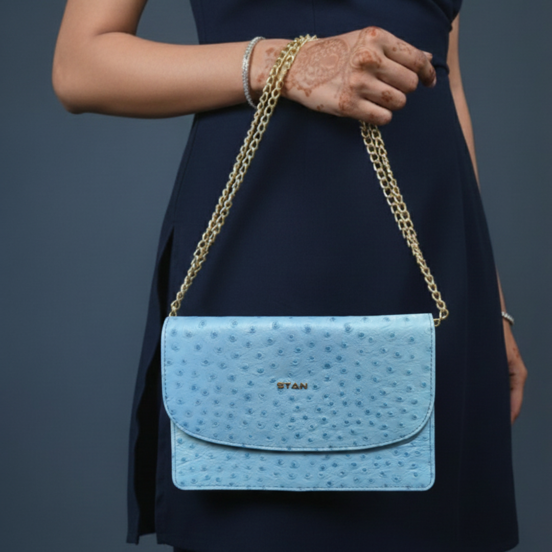 Isabella Elite Evening Clutch-cum-Sling Convertible Bag Sling in Hand Mist Blue