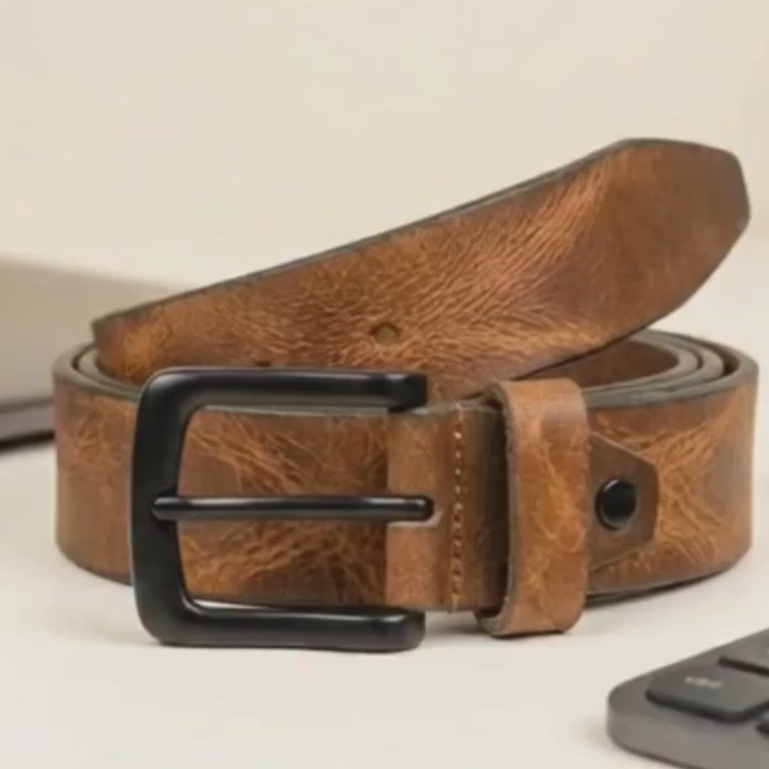 STAN Hammer Mens Full Grain Leather Belt Closeup Video