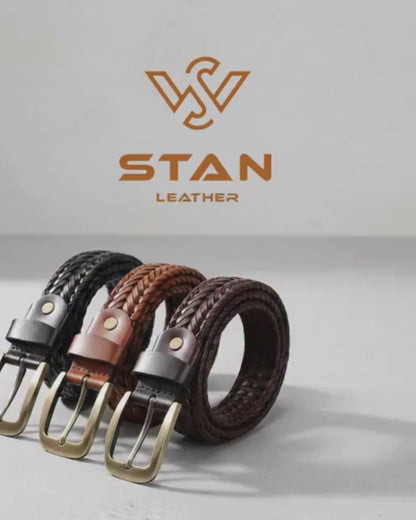 Stan Leather Braided Men’s Belt for Perfect Fit