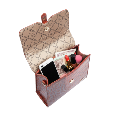 Jasmin Elite by STAN LEATHER Croc Leather Satchel