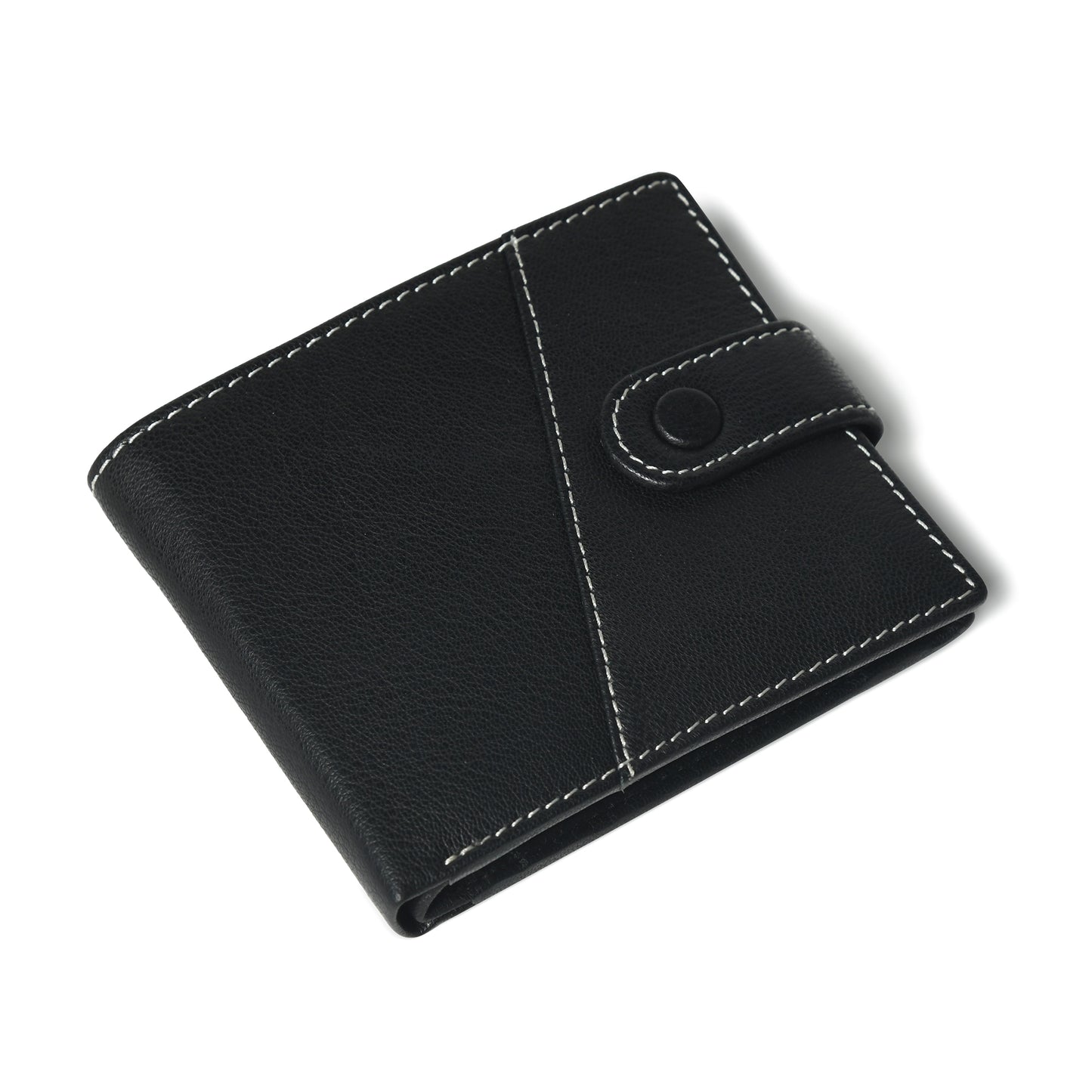 STAN Trovane Mens Bifold Leather Wallet 45 Degree Black