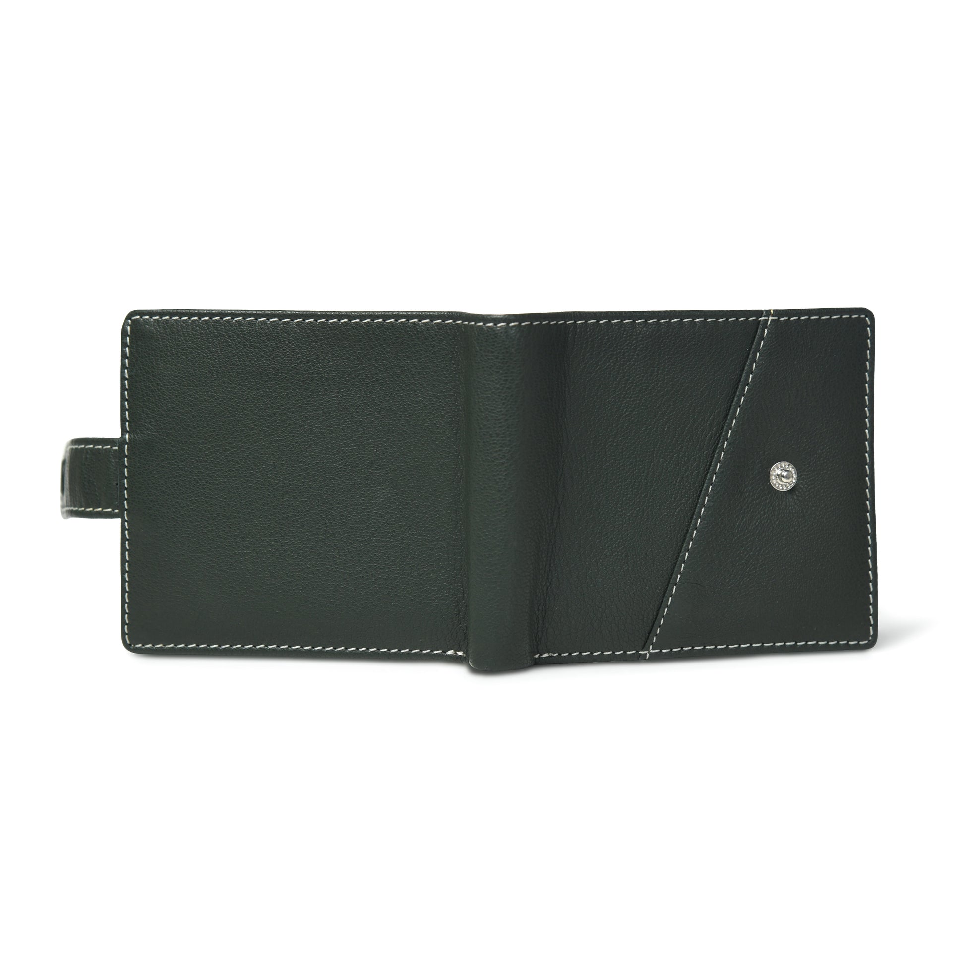 STAN Trovane Mens Bifold Leather Wallet Back Military Green