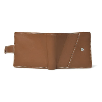 STAN Trovane Mens Bifold Leather Wallet Back Saddle Tan